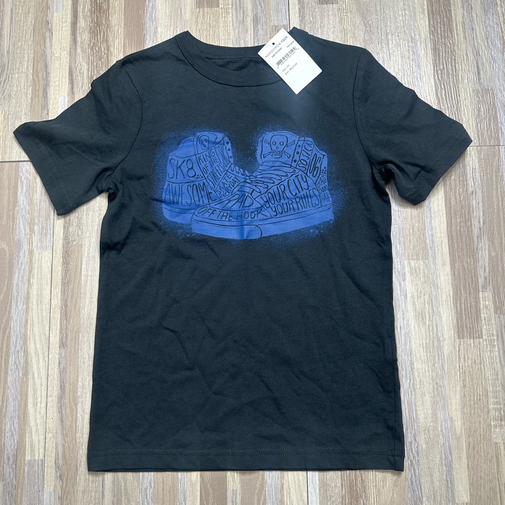 NEW Joe Fresh Black Graphic Kids T-Shirt, Youth Medium (7/8)